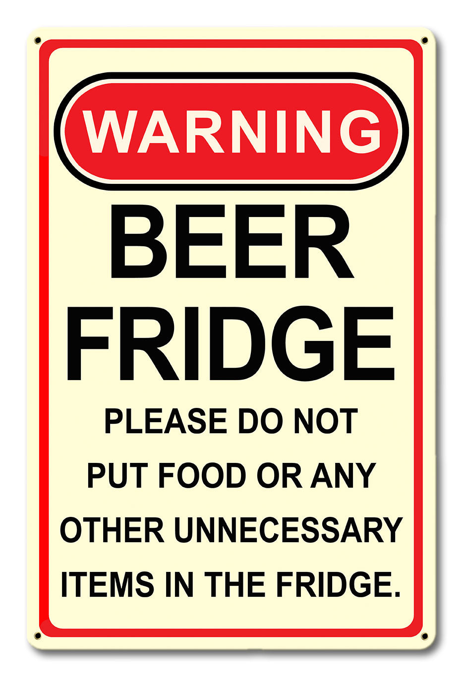 Warning Beer Fridge 12 x 18