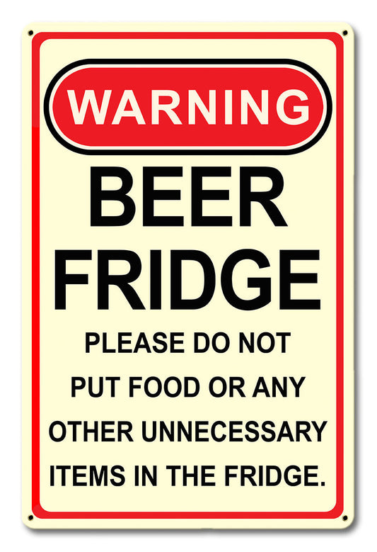Warning Beer Fridge 12 x 18