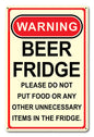 Warning Beer Fridge 12 x 18