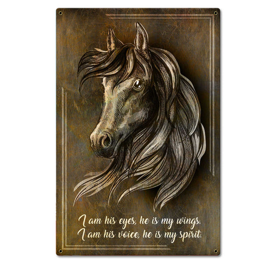 Horse Wing Spirit Dark 16 x 24