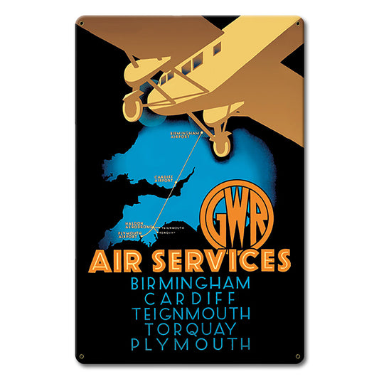 1930'S Air Services Ad England 12 x 18