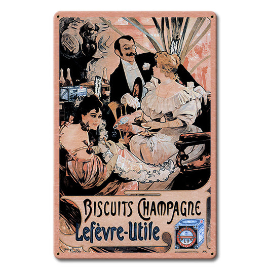 1890'S Biscuits Champagne Ad 12 x 18