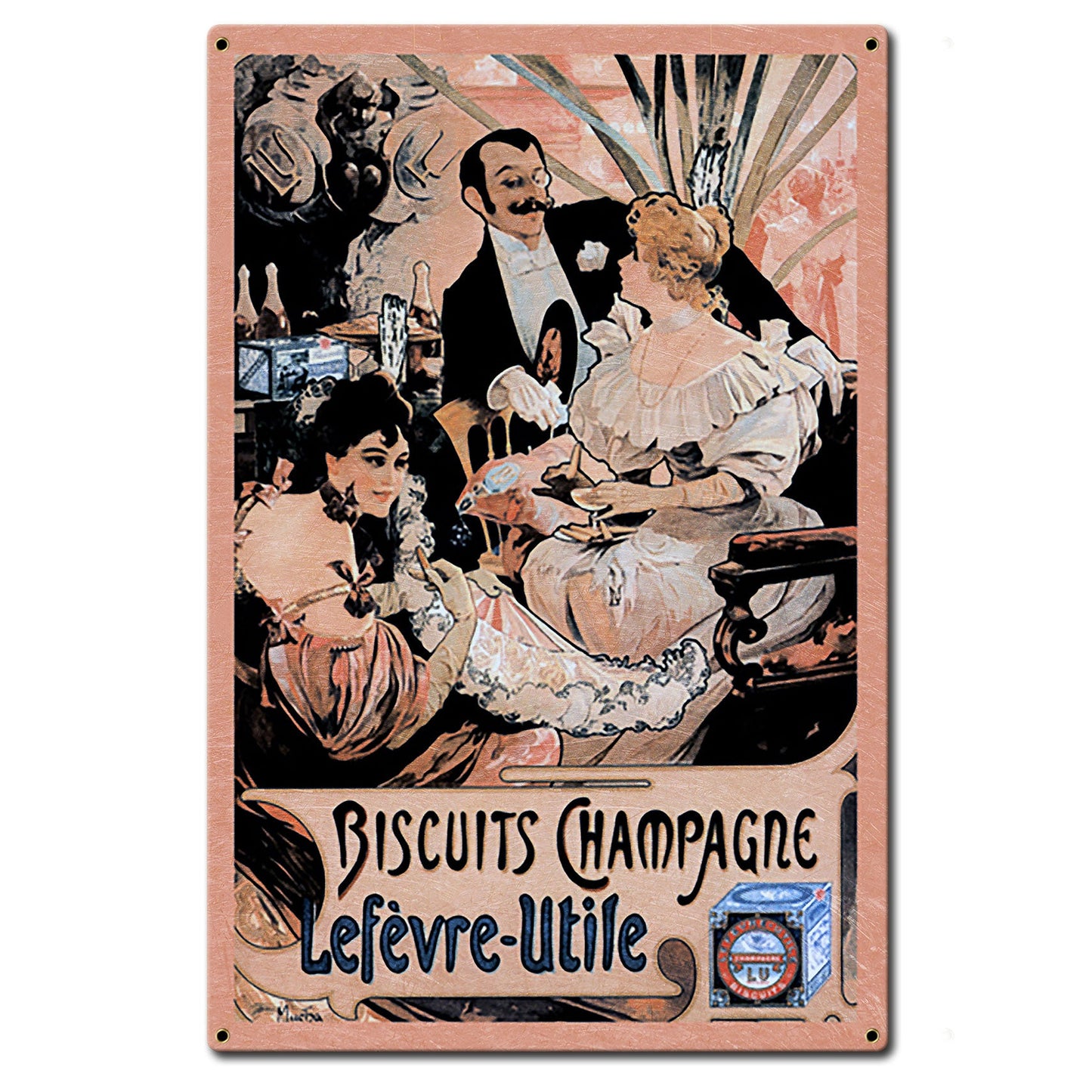 1890'S Biscuits Champagne Ad 16 x 24