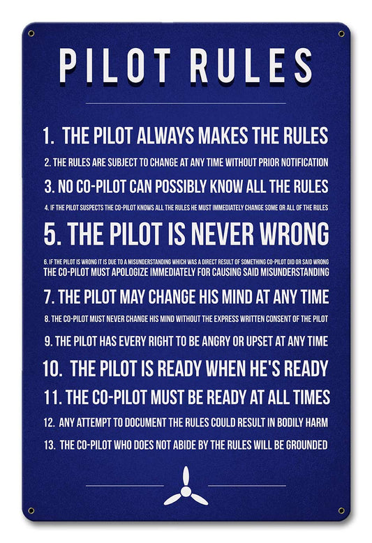 Pilot Rules 12 x 18