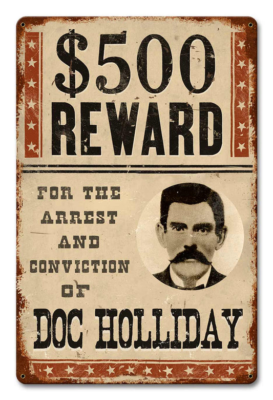 Wanted Doc Holiday 12 x 18