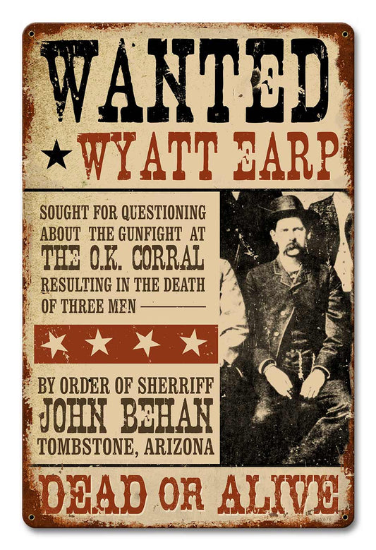 Wanted Wyatt Earp 12 x 18