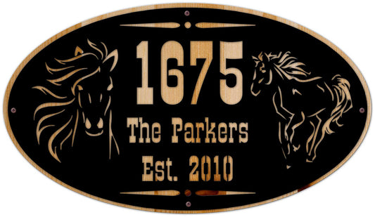 Horse Name Number Est Personalized 28 x 16