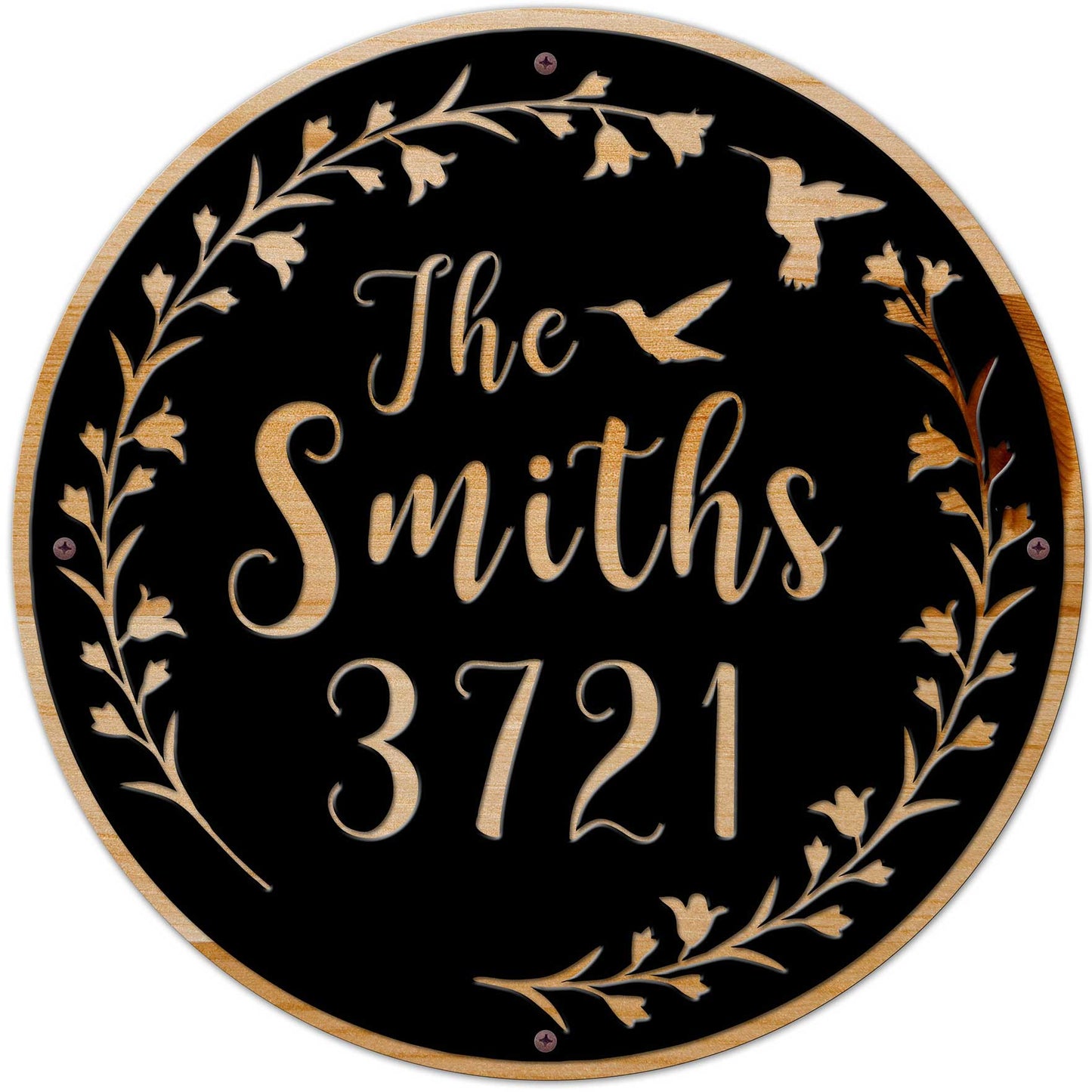 Hummingbird Name Number Personalized 28 x 28