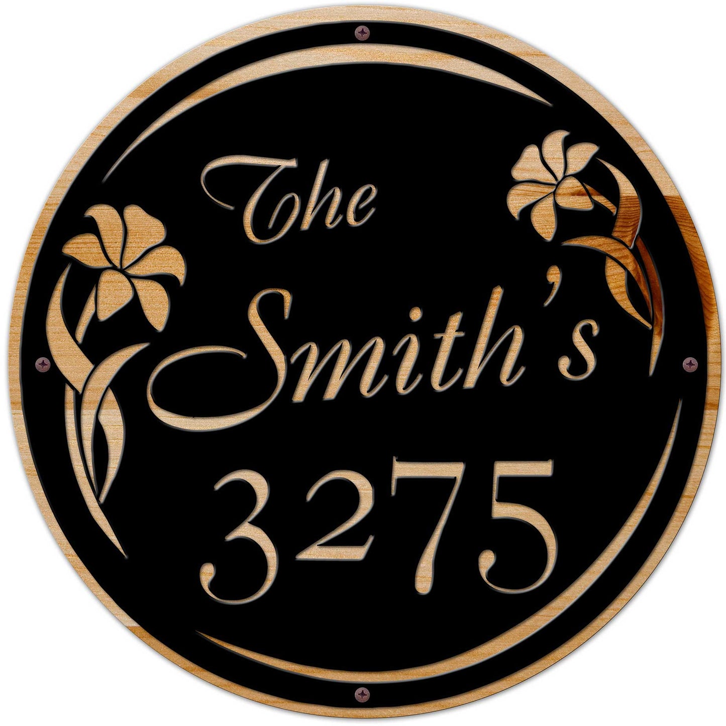 Flowers Name Number Personalized 28 x 28