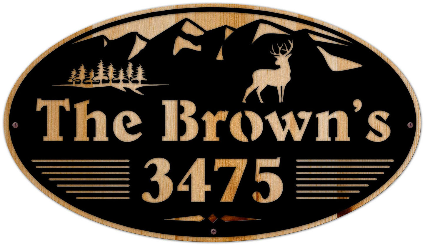 Mountain Name Number Personalized 28 x 16