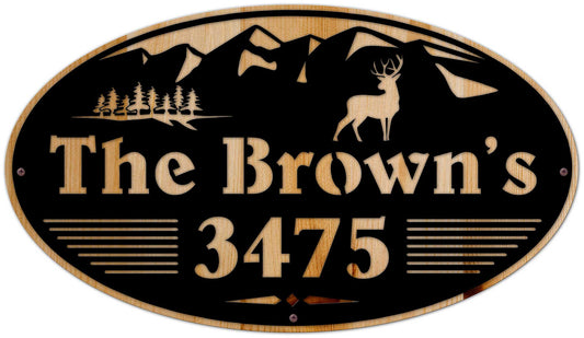 Mountain Name Number Personalized 28 x 16