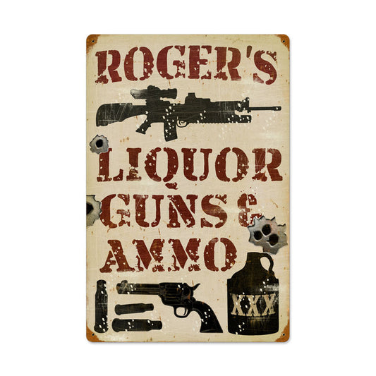 Liquor Guns And Ammo Personalized 16 x 24