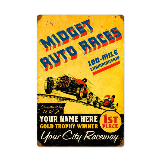 Midget Races Personalized 16 x 24