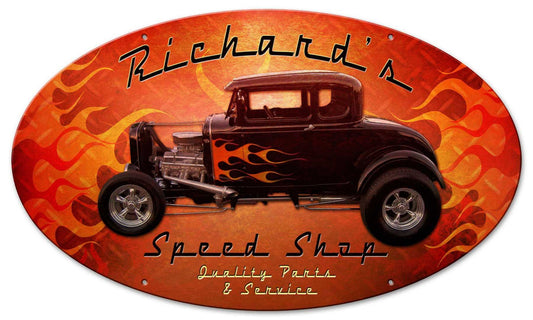 Speed Shop Hot Rod Personalized 24 x 14