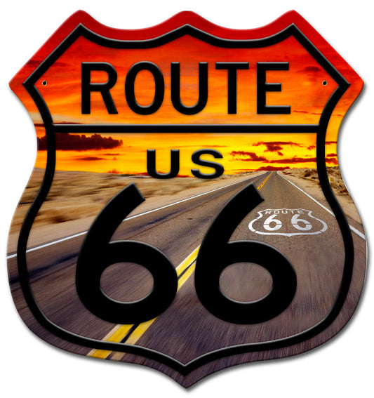Route Us 66 Sunset Shield 15 x 15