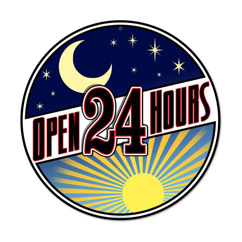 Open 24 Hours 14 x 14