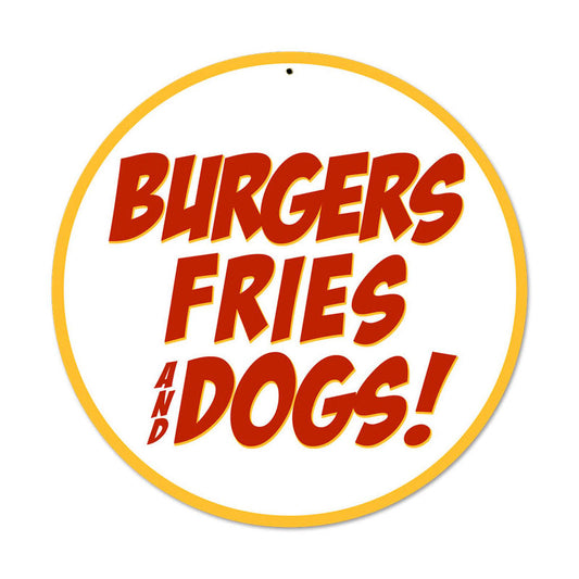 Burgers Fries Dogs 14 x 14