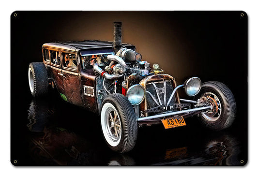 Montana Rat Rod Vintage Style Metal Sign 18 x 12