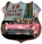 66 Drive In Theatre Shield 15 x 15
