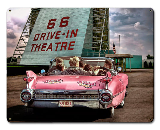 66 Drive IN Vintage Style Metal Sign 18 x 12