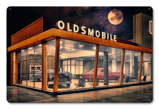 The Future Is Oldsmobile Vintage Style Metal Sign 18 x 12