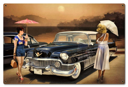Women Love The Cadillac Philosophy Vintage Style Metal Sign 24 x 16