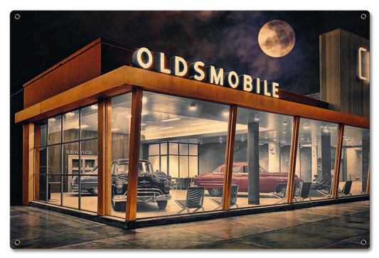 The Future Is Oldsmobile Vintage Style Metal Sign 24 x 16