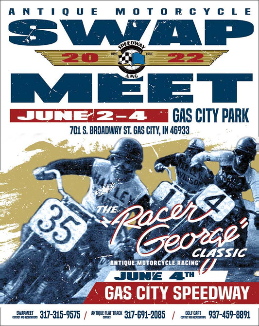 Amg Swapmeet Racer George Classic Vintage Style Metal Sign 12 X 15