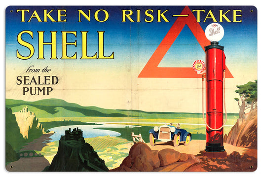 Take No Risk Vintage Style Metal Sign 24 X 16