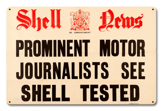 Shell News Journalists Vintage Style Metal Sign 12 X 18