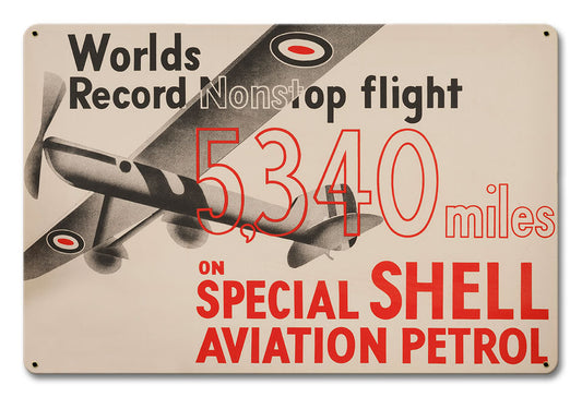 World Record Non Stop Vintage Style Metal Sign 18 X 12