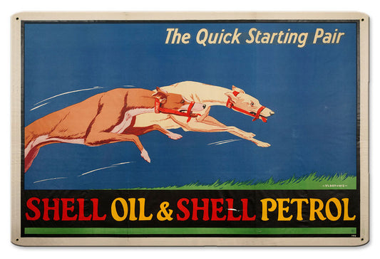 Quick Pair Dogs Vintage Style Metal Sign 12 X 18