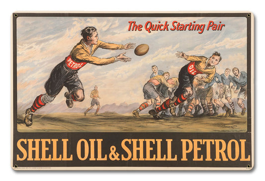 Quick Pair Football Vintage Style Metal Sign 12 X 18