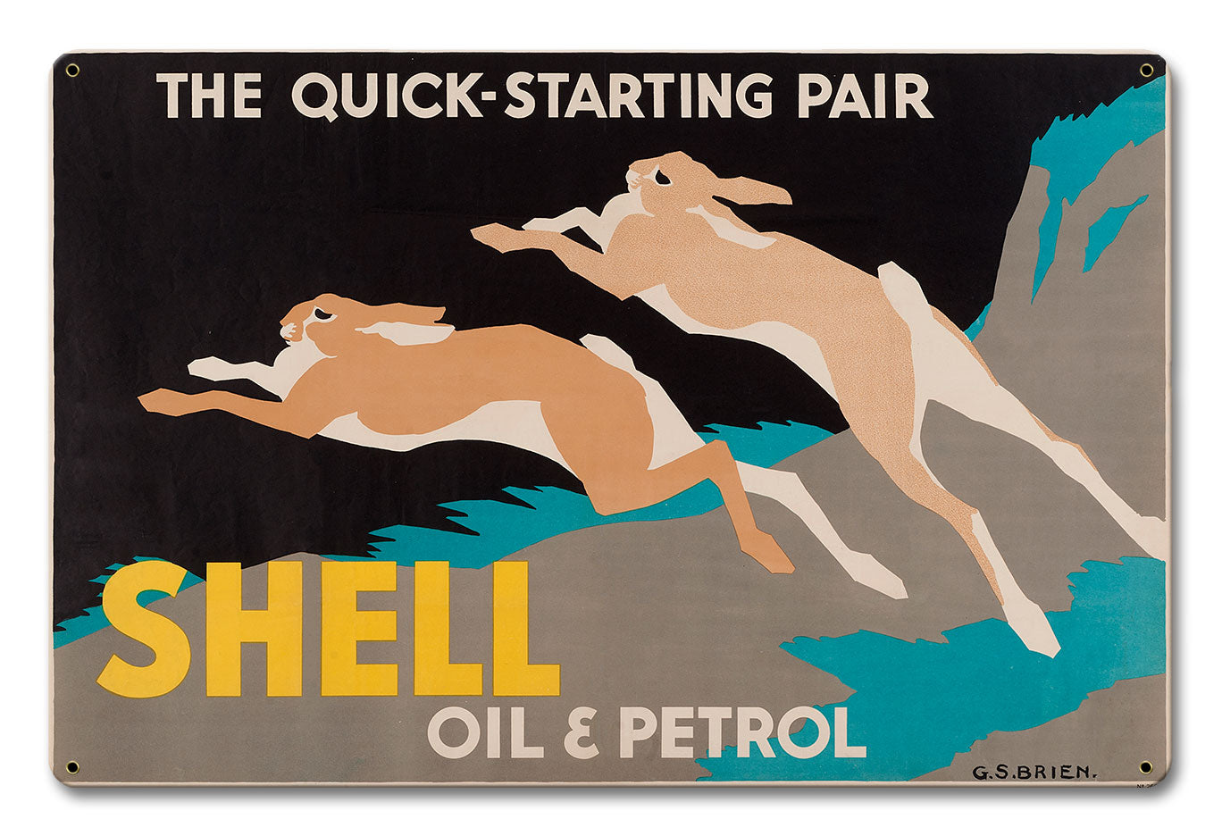 The Quick Starting Pair Shell Oil Rabbits 18 X 12
