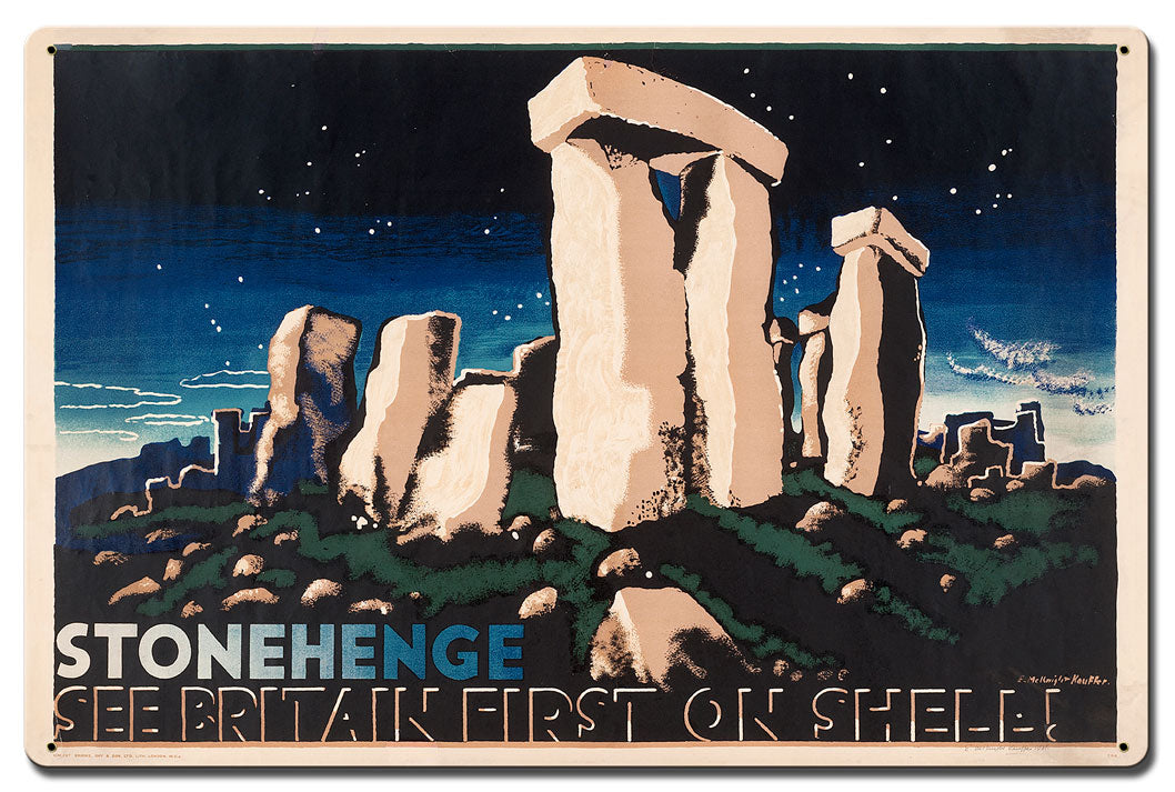 Stonehenge See Britain First On Shell 24 X 16