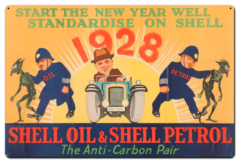 Shell Oil Petrol Fight Carbon Anti-Carbon Pair 36 X 24