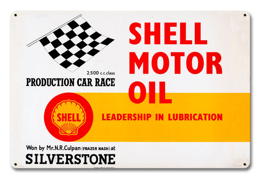 Shell Motor Oil Leadership Lubrication Vintage Style Metal Sign 18 X 12