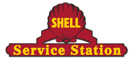 Shell Service Station Red Vintage Style Metal Sign 24 x 11