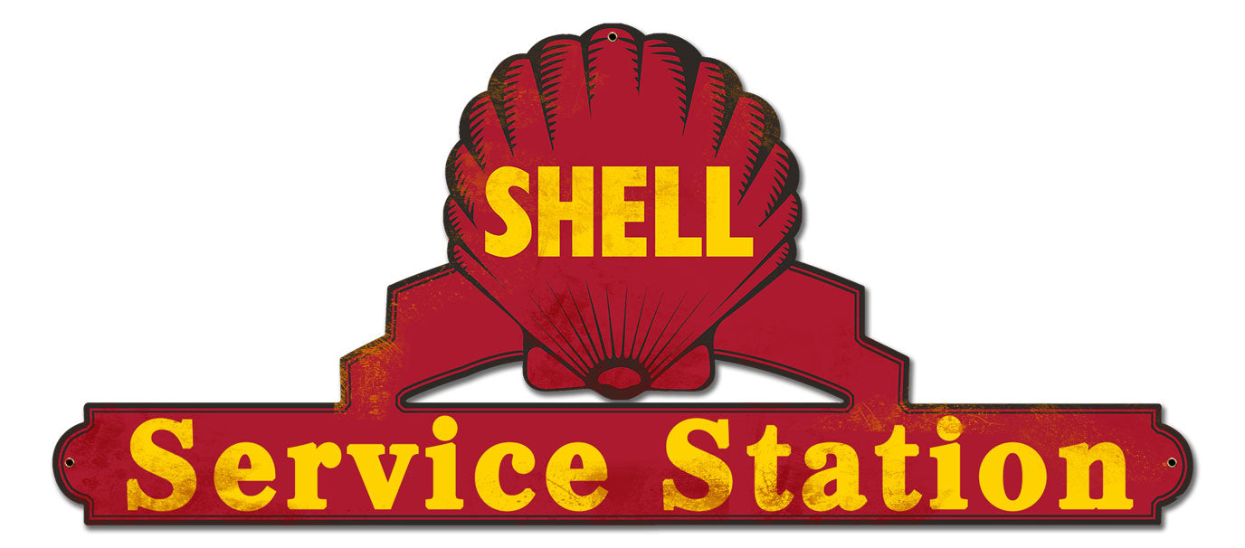 Shell Service Station Red 25 inch by 11 inch