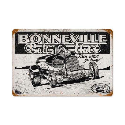 Bonneville Salt Flats Vintage Style Metal Sign 12 x 18