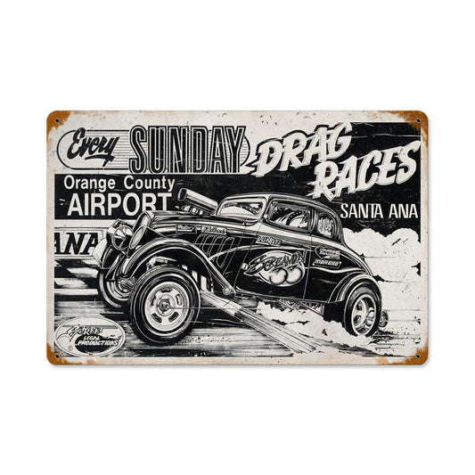 Santa Ana Drag Race Vintage Style Metal Sign 18 x 12