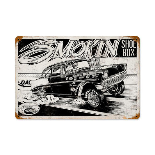 Smokin Shoebox Vintage Style Metal Sign 18 x 12
