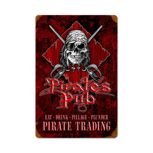 Pirates Pub Vintage Style Metal Sign 12 x 18