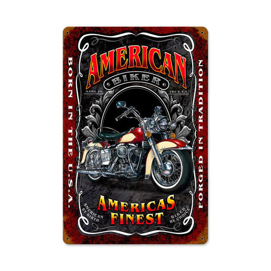 American Biker Vintage Style Metal Sign 12 x 18