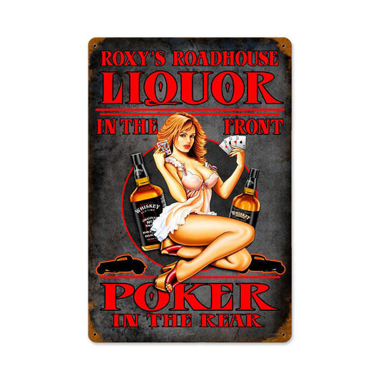 Liquor Poker Vintage Style Metal Sign 12 x 18