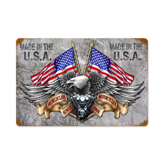 World Class Eagle Vintage Style Metal Sign 12 x 18