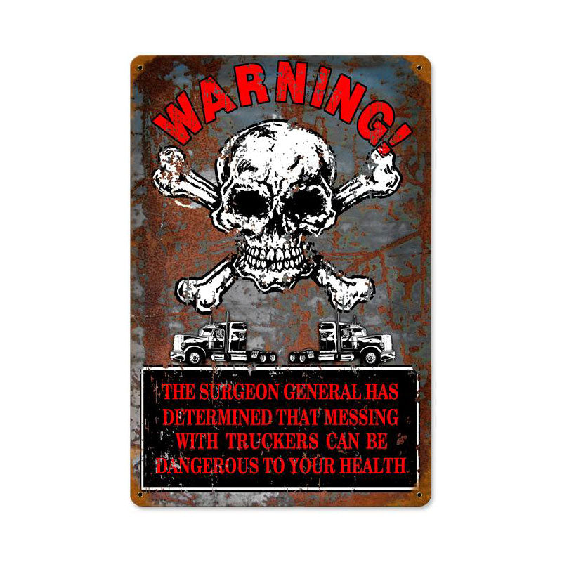 Warning Truckers 12 x 18