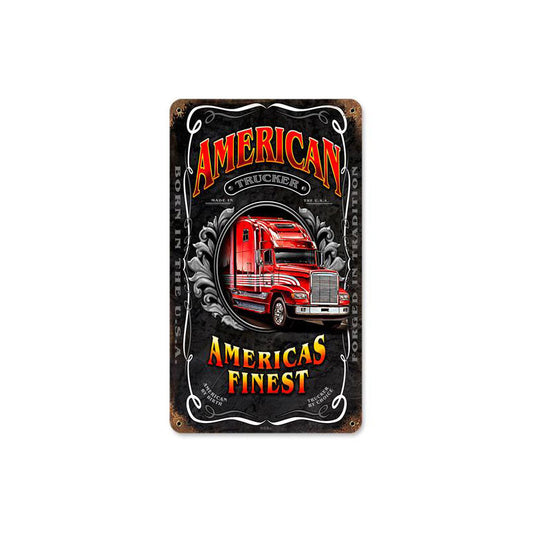 American Trucker Vintage Style Metal Sign 8 x 14