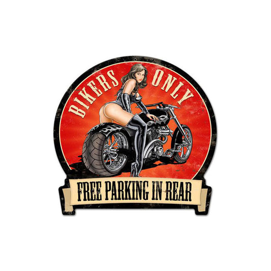 Bikers Only Vintage Style Metal Sign 16 x 15