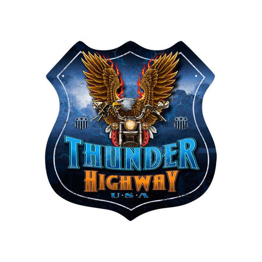 Thunder Highway Vintage Style Metal Sign 15 x 15